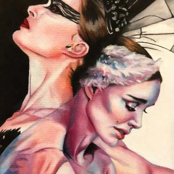 The Two Swans (oil painting inspired by the film "Black Swan" - Picture 4 of 5